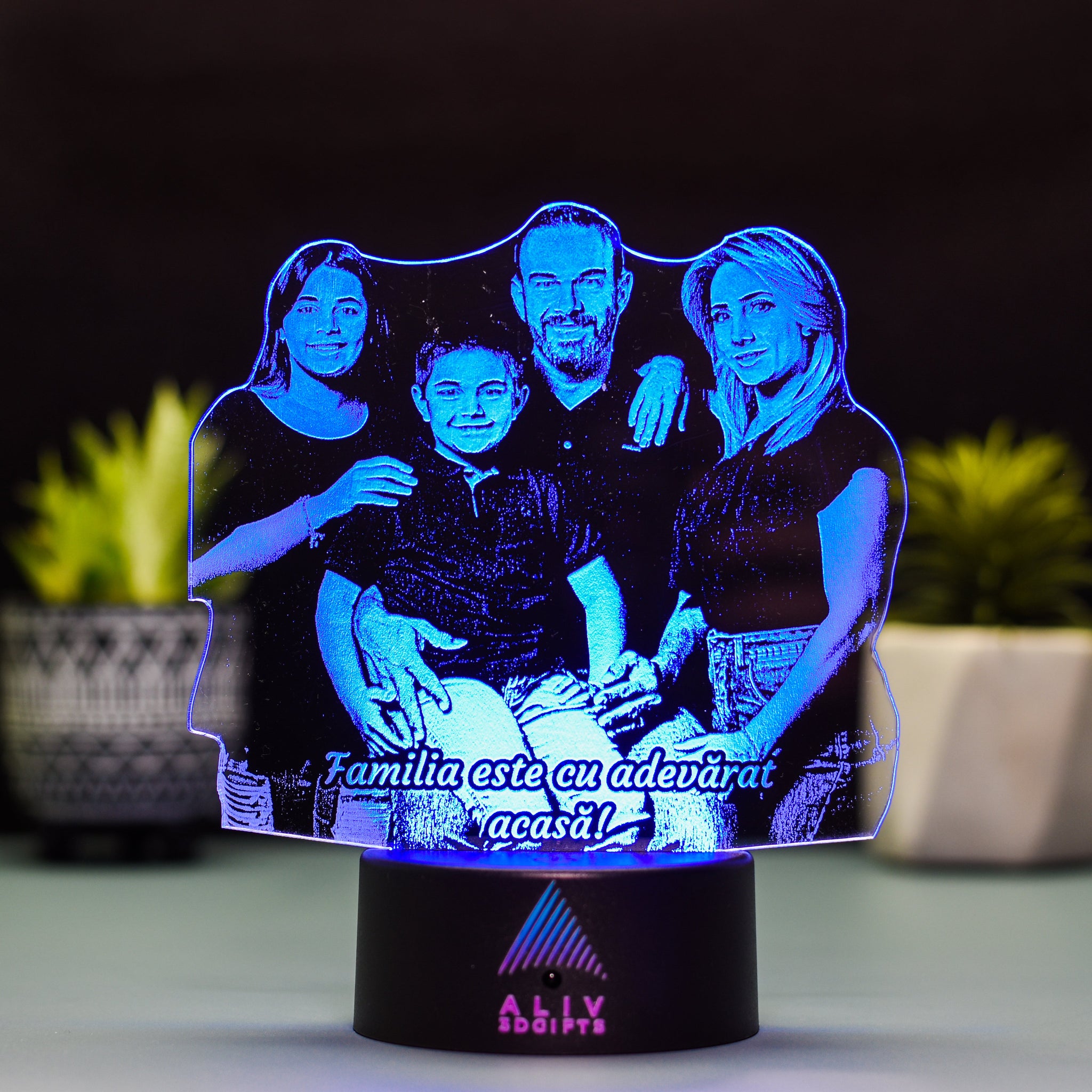 Lampă Led 3D - Familie + Mesaj Personalizat