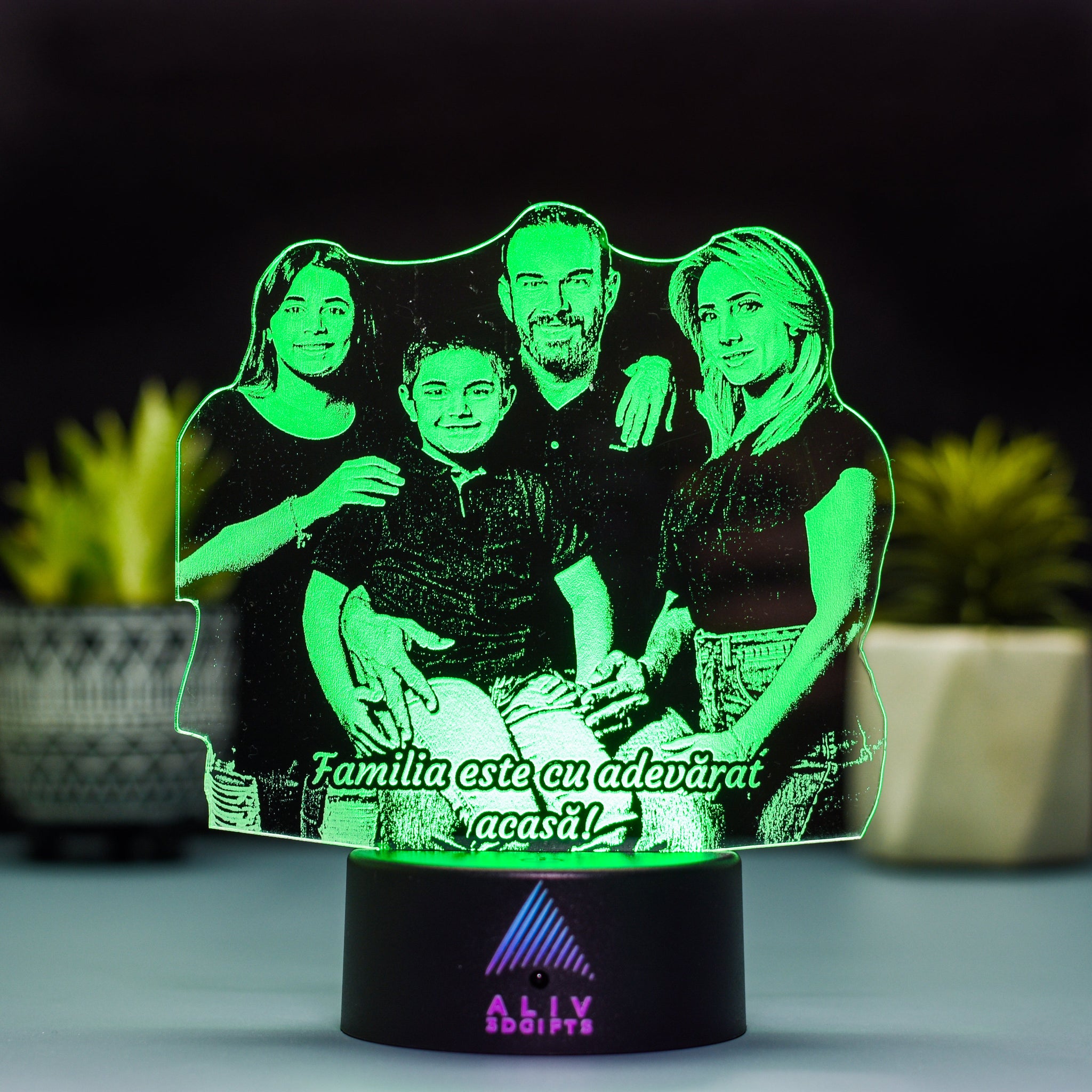 Lampă Led 3D - Familie + Mesaj Personalizat