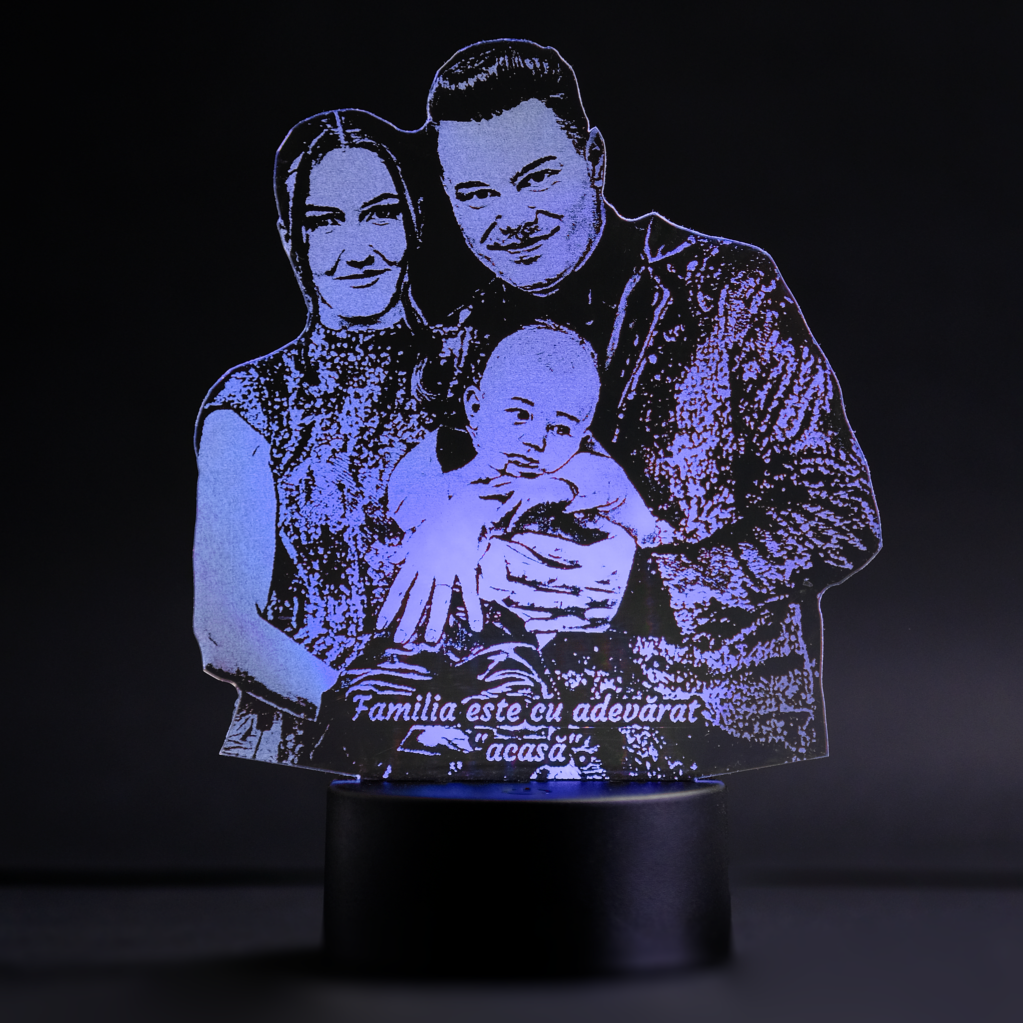 Lampă Led 3D - Familie + Mesaj Personalizat