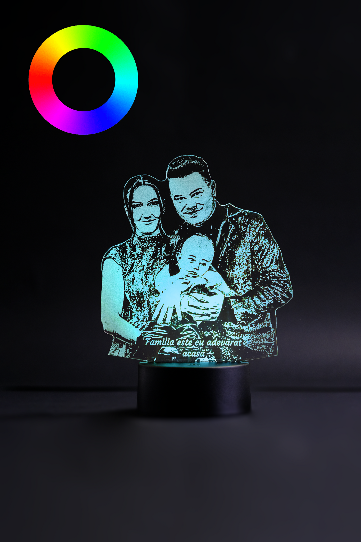 Lampă Led 3D - Familie + Mesaj Personalizat