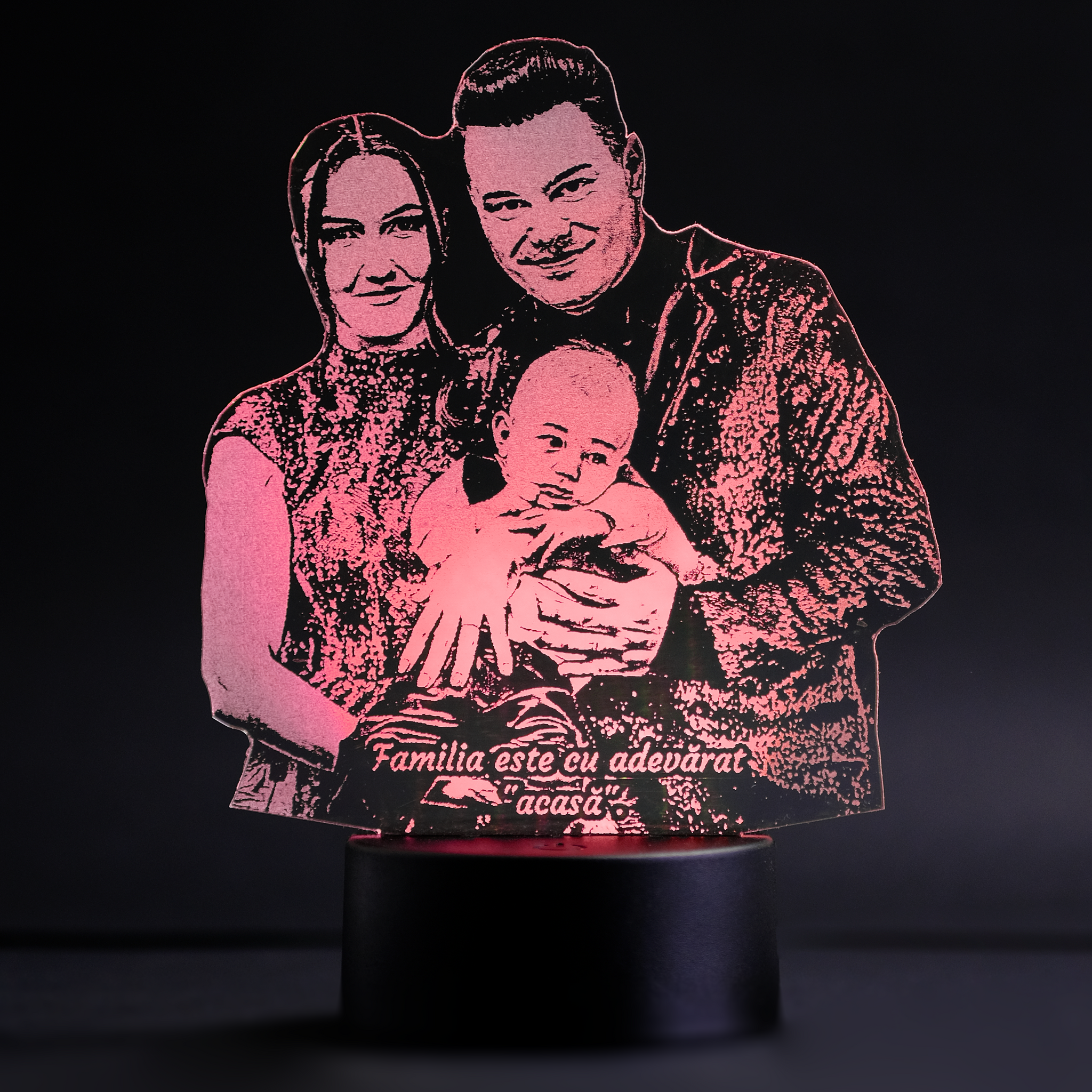 Lampă Led 3D - Familie + Mesaj Personalizat